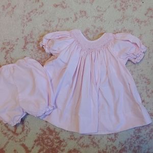 Euc Petit Ami newborn smocked dress